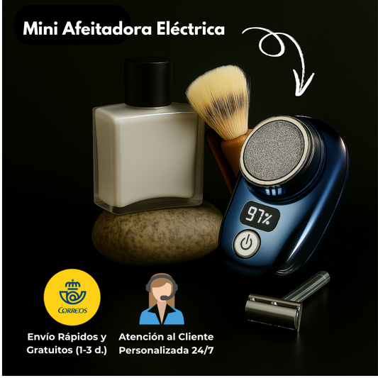 Mini Afeitadora Eléctrica Portátil Azul/Plata