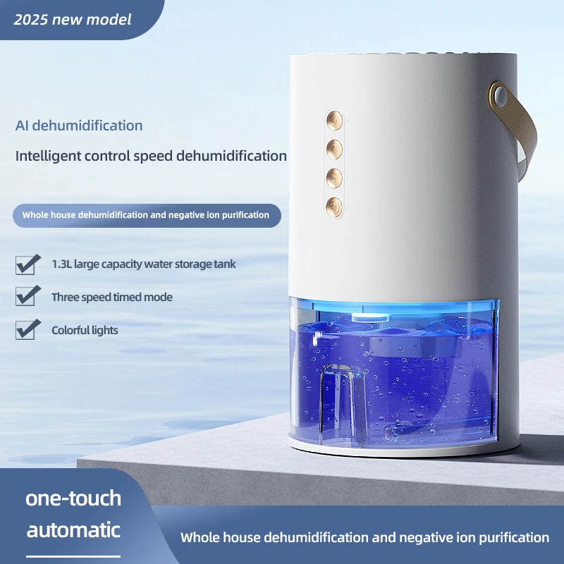 Smart Dehumidifier for Home Office Negative ions Eliminate Damp Mold and Moisture and Portable Energy Efficient Air Dehumidifier