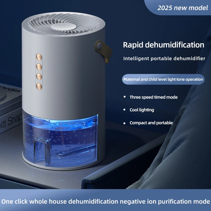 Smart Dehumidifier for Home Office Negative ions Eliminate Damp Mold and Moisture and Portable Energy Efficient Air Dehumidifier