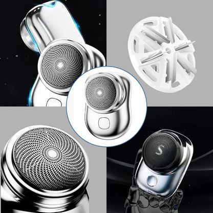 Mini Afeitadora Eléctrica Portátil Azul/Plata
