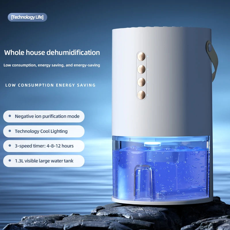 Smart Dehumidifier for Home Office Negative ions Eliminate Damp Mold and Moisture and Portable Energy Efficient Air Dehumidifier