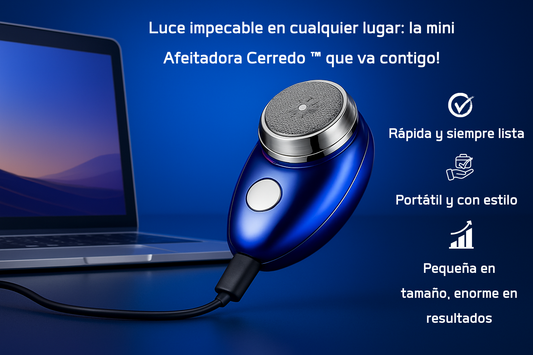Mini Afeitadora Eléctrica Portátil Azul/Plata